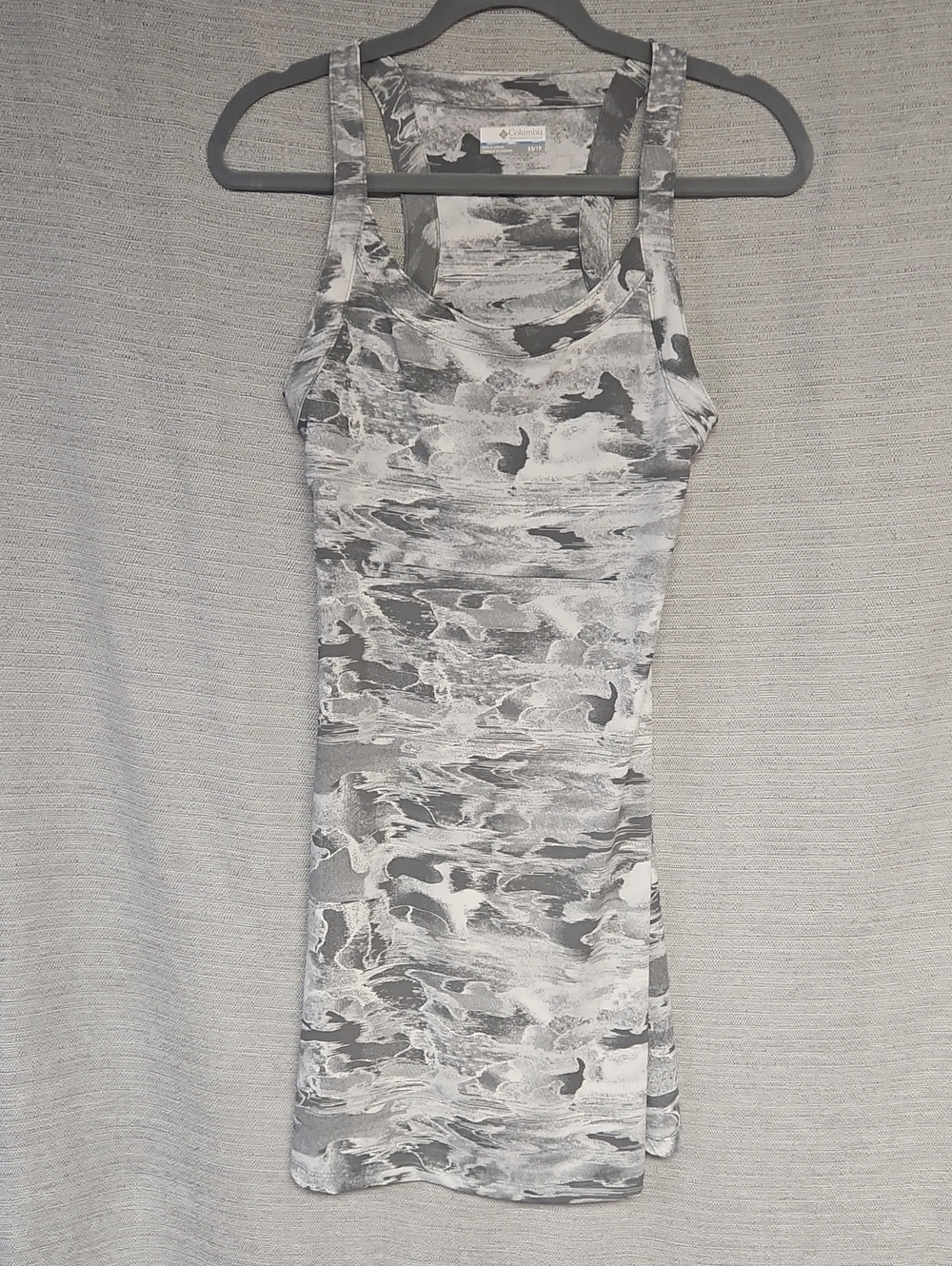 Columbia Sportswear Sleeveless Marble-Print Gray Midi Dress